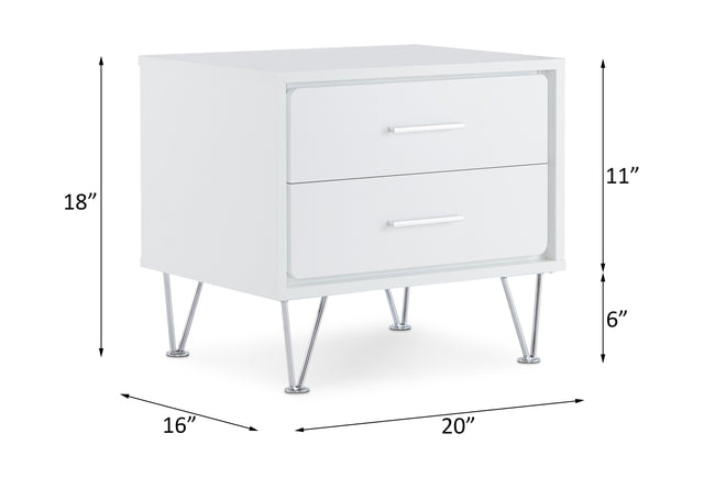 ACME Deoss Night Table in White 97332