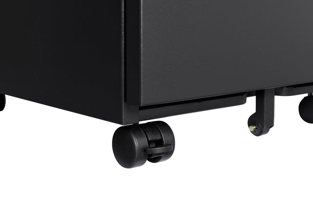 Mobile File Cabinet 2-Drawer Pedestal with Lock for Storage Use for Home Office and Business Enterprise,Legal/Letter Size Black,With 5 Wheels,with Leather cushion