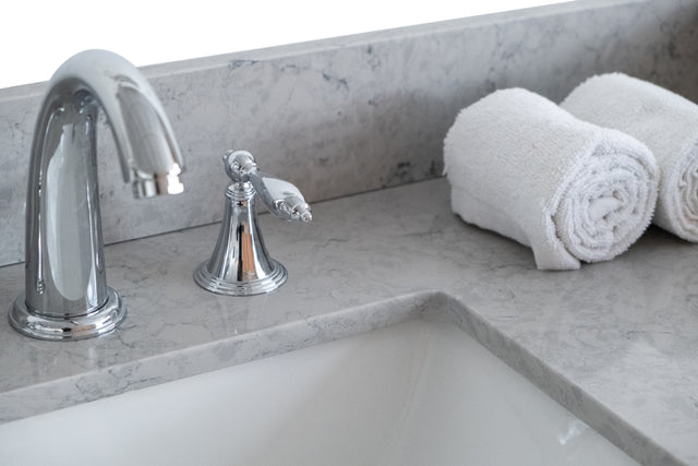 Montary 49"x 22" bathroom stone vanity top carrara jade engineered marble color with undermount ceramic sink and 3 faucet hole with backsplash