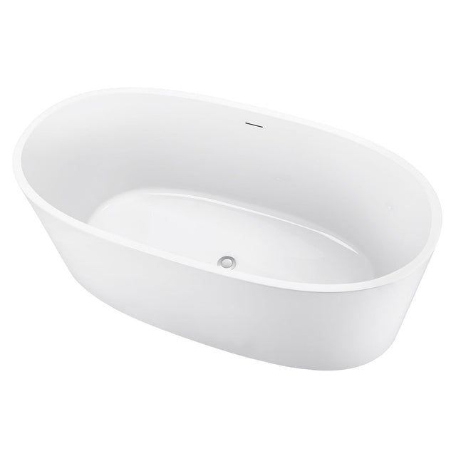 59" 100% Acrylic Freestanding Bathtub,Contemporary Soaking Tub,white Bathtub