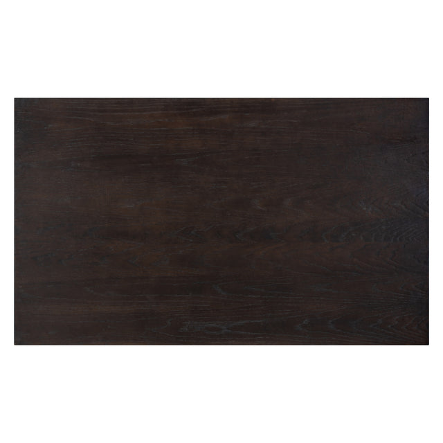 TREXM Farmhouse Wood Dining Table with Iron Pipes for 6 Person for Kitchen Dining Room (Espresso)