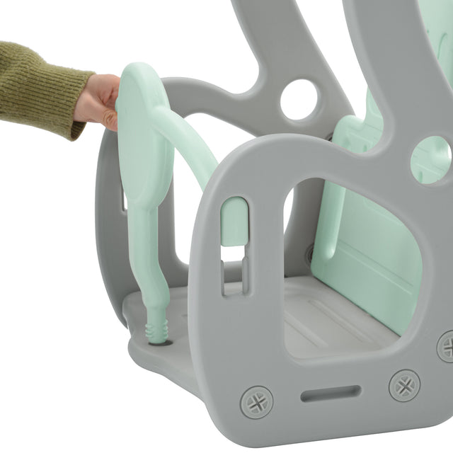 Toddler Slide and Swing Set 3 in 1, Kids Playground Climber Swing Playset with Basketball Hoops Freestanding Combination Indoor & Outdoor