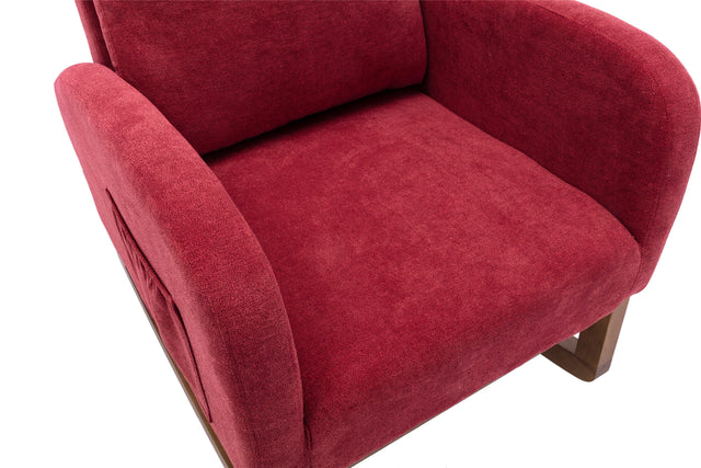 COOLMORE living room Comfortable rocking chair living room chair Red