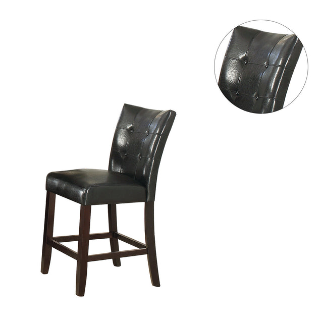 Leather Upholstered High Dining Chair, Black(Set of 2)