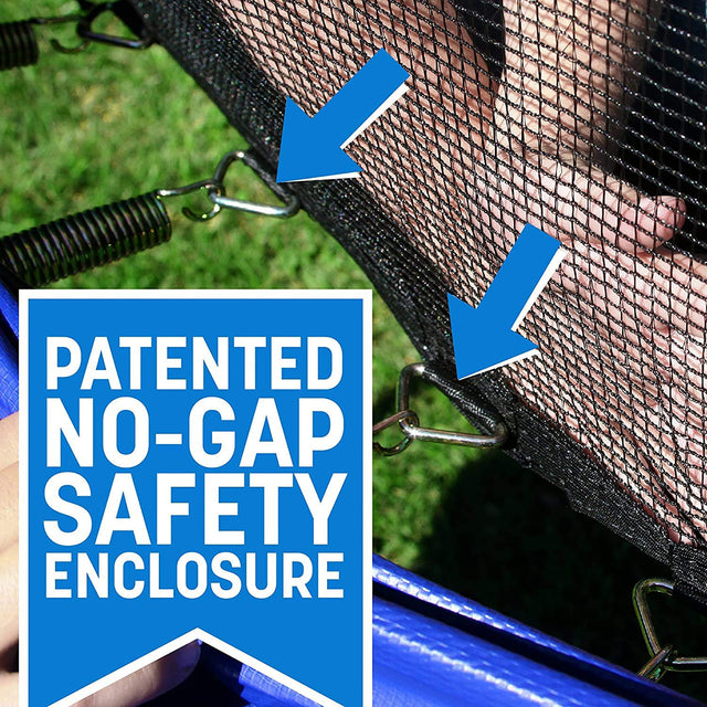 12FT Round Trampoline with Safety Enclosure Net & Ladder, Spring Cover Padding,