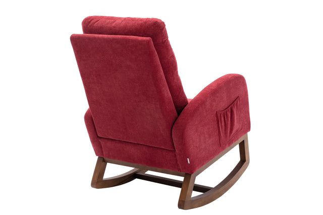 COOLMORE living room Comfortable rocking chair living room chair Red