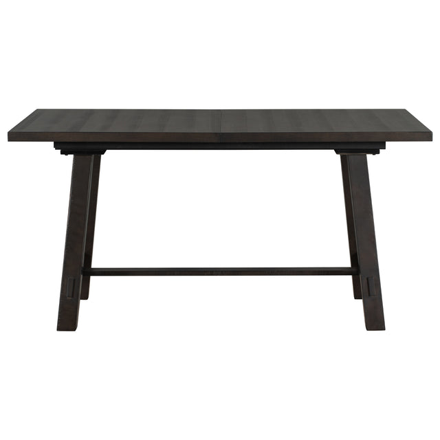 TREXM Retro Style Rectangular Dining Table Wood Extendable Dining Table with 18" Leaf, Seats up to 8 (Espresso)