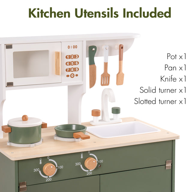 Bohemian style Vintage Green Kitchen Playset, Wonderful Gift for Boys& Girls