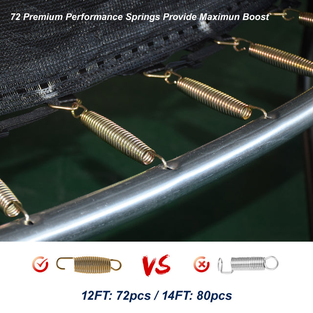 14FT Outdoor Big Trampoline With Inner Safety Enclosure Net, Ladder, PVC Spring Cover Padding, For Kids, Black&Orange Color