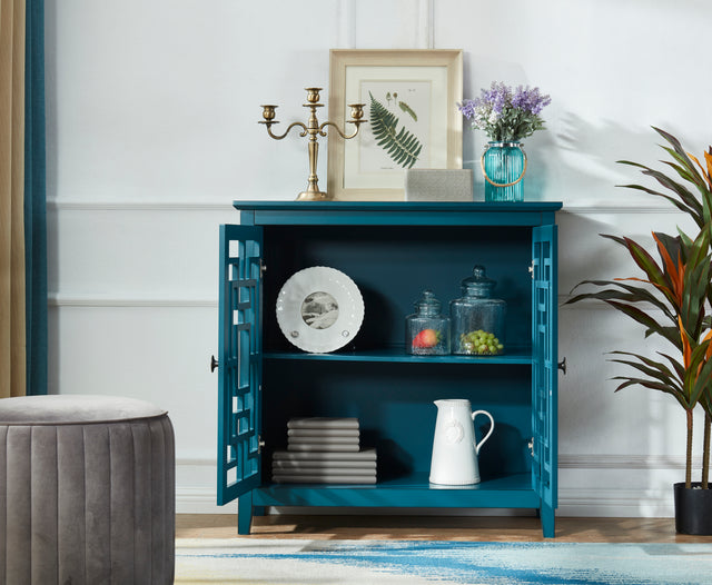 Storage Cabinet, Buffet Sideboard, Dark Teal