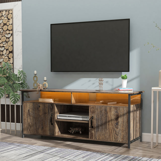 TV Stand ,Modern Wood Universal Media Console with Metal Legs, Home Living Room Furniture Entertainment Center, espresso