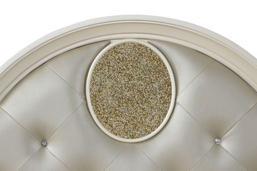 Jasmine Queen 5-N Pc Unique LED Vanity Bedroom Set made with Wood in Beige