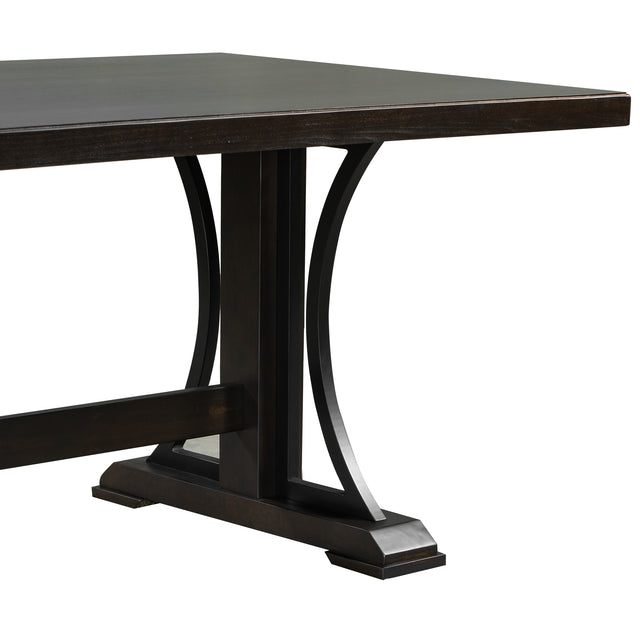 TREXM Retro Style Dining Table 78” Wood Rectangular Table, Seats up to 8 (Espresso)