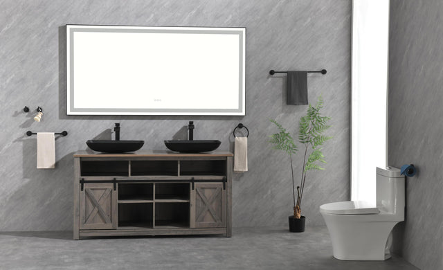 72 in. W x 36 in. H LED Single Bathroom Vanity Mirror in Polished Crystal Bathroom Vanity LED Mirror with 3 Color Lights Mirror for Bathroom Wall Smart Lighted Vanity Mirrors