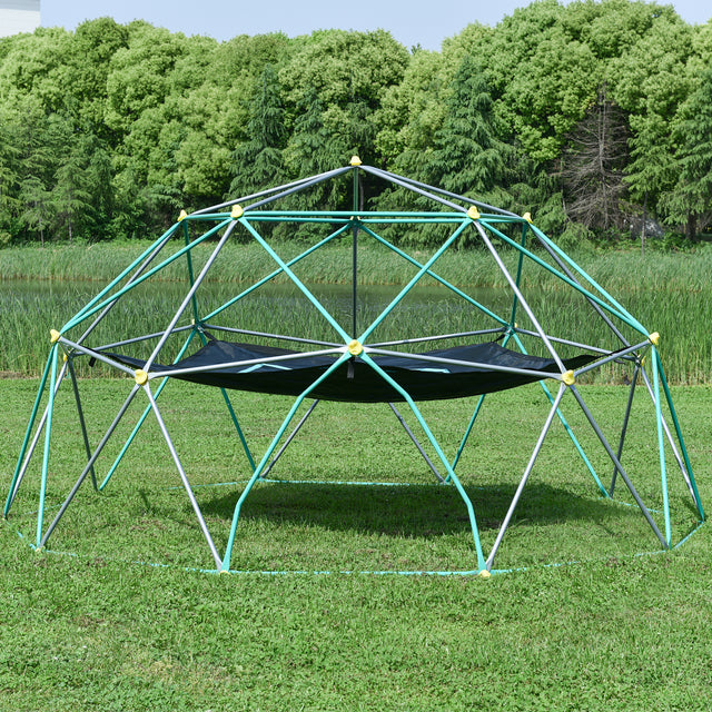 13ft Geometric Dome Climber Play Center, Kids Climbing Dome Tower with Canopy, Rust & UV Resistant Steel Supporting 1000 LBS