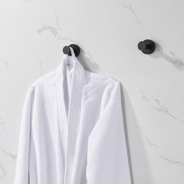 Round Base with Screws- Matte Black Towel Hook, 2 Pack, for Entry Shoe Cabinet, Wardrobe Bathroom Bedroom Furniture Hardware