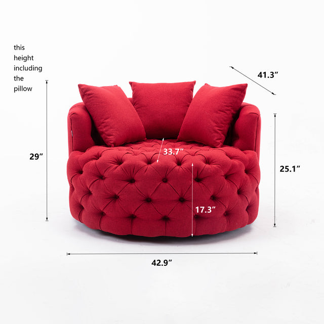 Modern Akili swivel accent chair barrel chair for hotel living room / Modern leisure chair Red