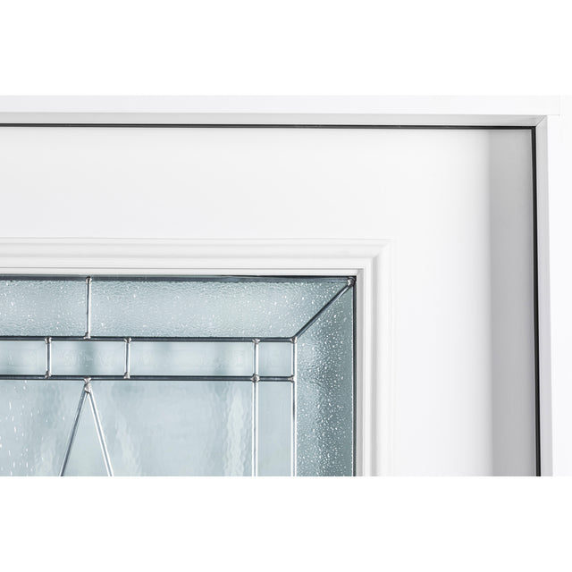 37.5inx81.5in Left Hand Inswing Decorative Glass- Zinc Caming Fiber Glass Prehung Entry Door .