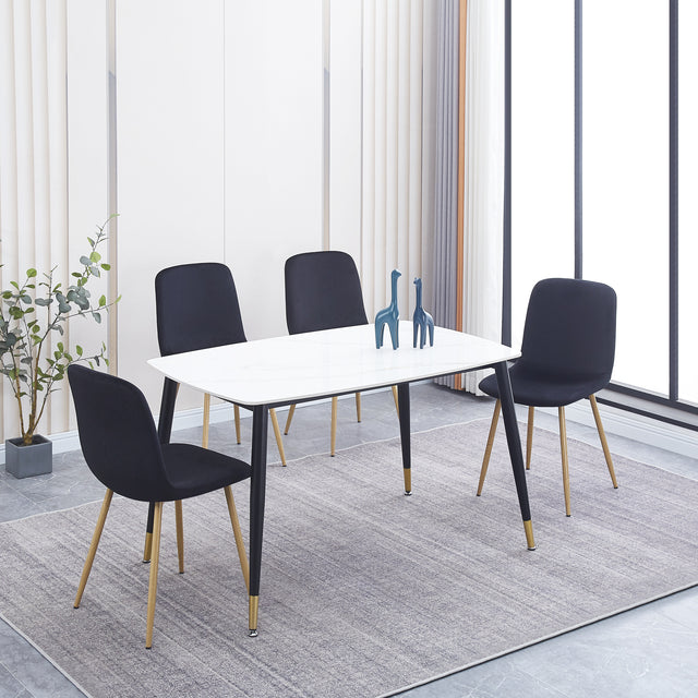 Dining Chair 4PCS(BLACK),Modern style,New technology.Suitable for restaurants, cafes, taverns, offices, living rooms, reception rooms.