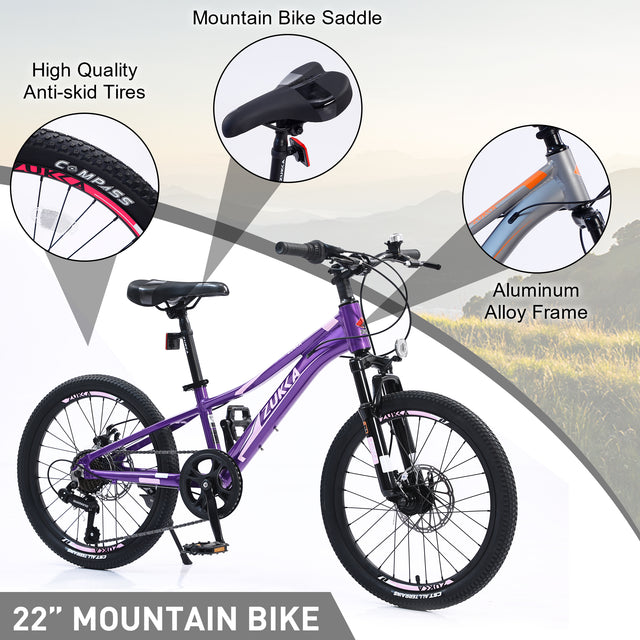 Mountain Bike for Girls and Boys Mountain 20 inch shimano 7-Speed bike