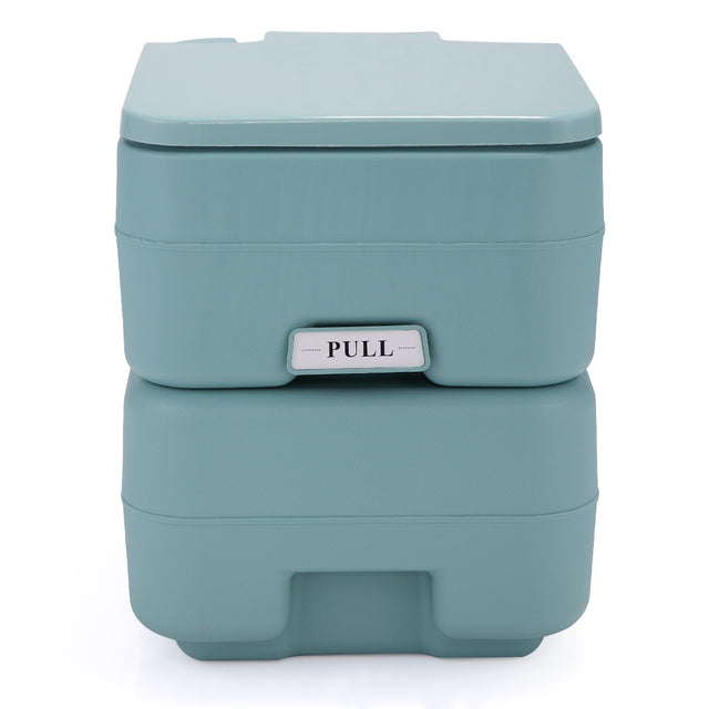 5.3 Gallon 20L Flush Outdoor Indoor Travel Camping Portable Toilet for Car, Boat, Caravan, Campsite, Hospital,Green