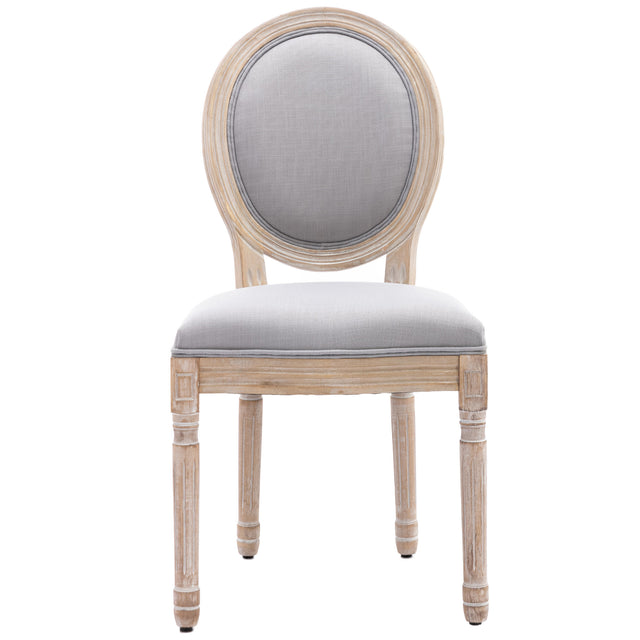 HengMing Upholstered Fabrice French Dining Chair with rubber legs,Set of 2