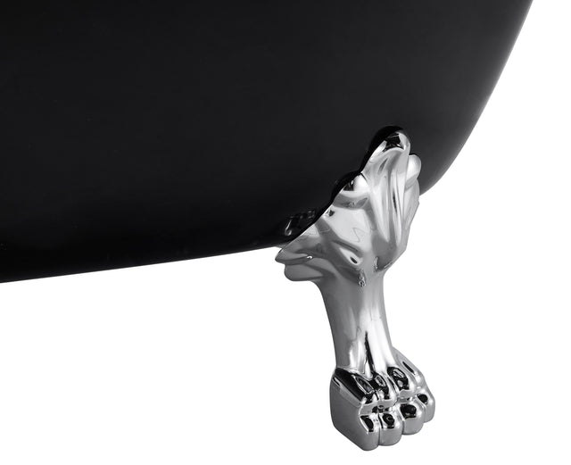 59" 100% Acrylic Freestanding Bathtub,Contemporary Soaking Tub,white inside black outside