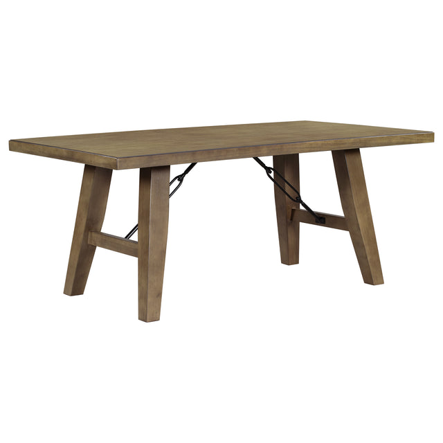 TREXM Industrial Style 72" Wooden Rectangular Table with Chain Bracket ( Natural Walnut)