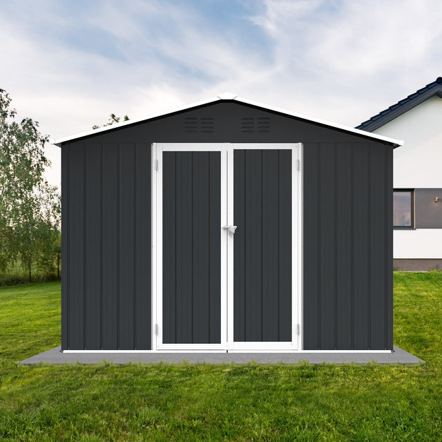 Metal garden sheds 6ftx8ft outdoor storage sheds Dark-grey