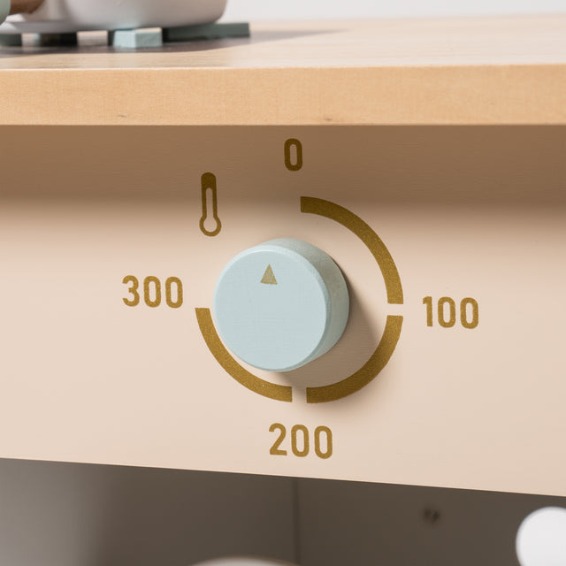 Wooden Kitchen Playset with Washing machine and microwave