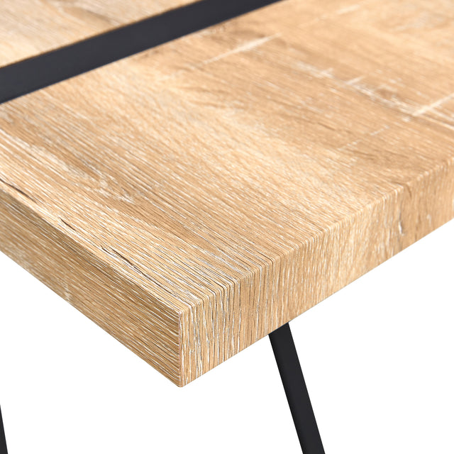 Rustic Industrial Rectangular Wood Dining Table For 4-6 Person, With 1.5" Thick Engineered Wood Tabletop and Black Metal Legs, Writing Desk For Kitchen Dining Living Room, 63" W x 35.4" D x 29.92" H