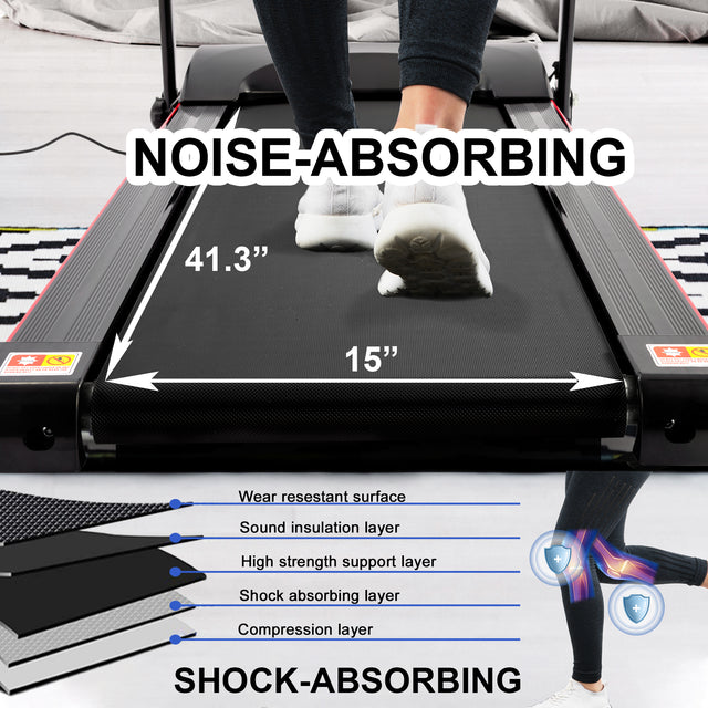 FYC Folding Treadmills for Home with Bluetooth and Incline, Portable Running Machine Electric Compact Treadmills Foldable for Exercise Home Gym Fitness Walking Jogging