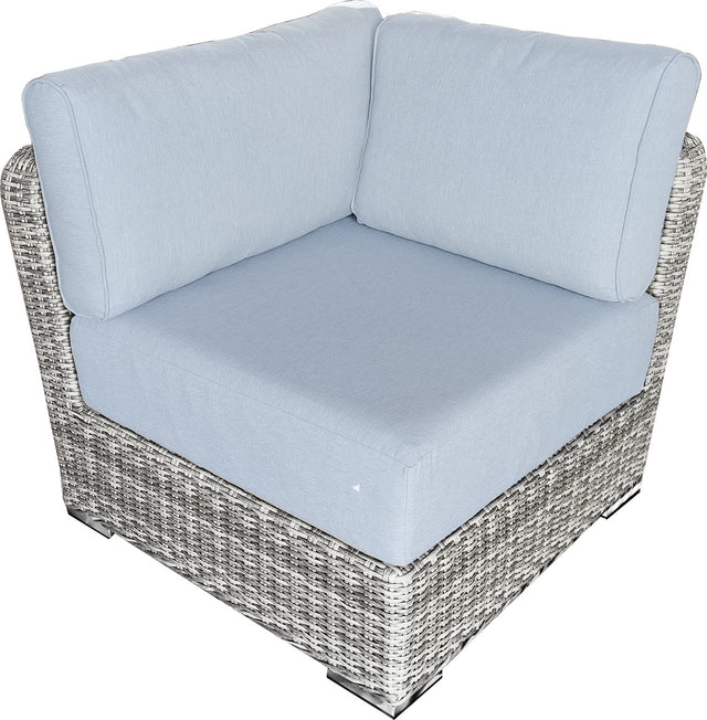 6 Piece Rattan Sectional Seating Group with Cushions (Color:LIGHT GREY)