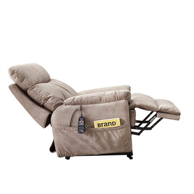 Large size Electric Power Lift Recliner Chair Sofa for Elderly, 8 point vibration Massage and lumber heat, Remote Control, Side Pockets, cozy fabric, overstuffed arm, heavy duty 230LB