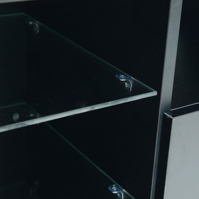 145 Modern 57" TV Stand Matte Body High Gloss Fronts with 16 Color LEDs