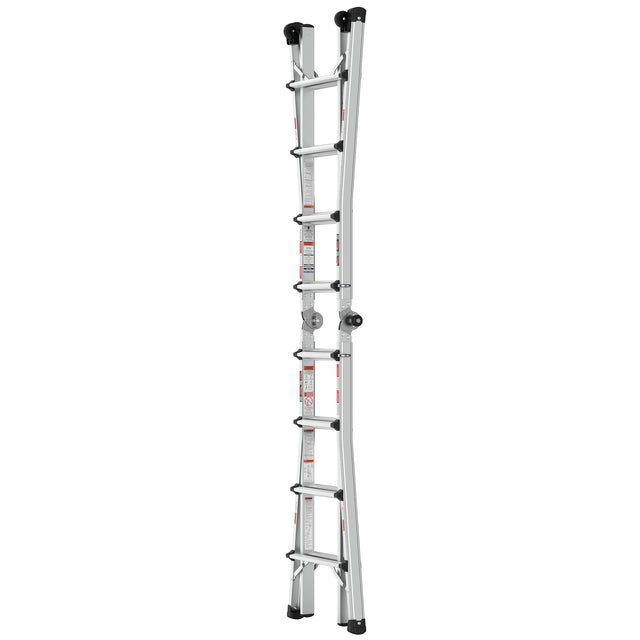 Aluminum Multi-Position Ladder with Wheels, 300 lbs Weight Rating, 17 FT