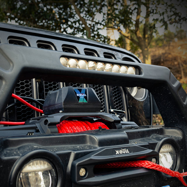 X-BULL 12V waterproof SYNTHETIC ROPE Electric Winch 13000 lb Load Capacity for Truck UTV, ATU,SUV, Car with Corded Control