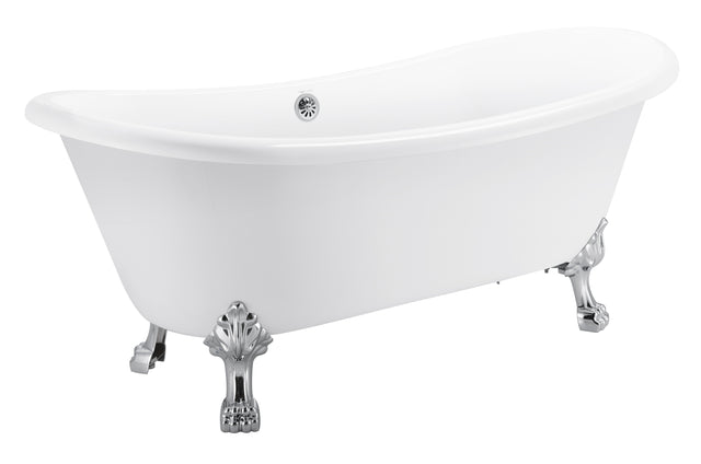 67" 100% Acrylic Freestanding Bathtub,Contemporary Soaking Tub,white bathtub