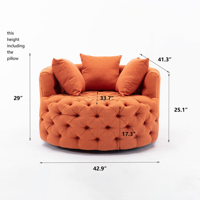 Modern Akili swivel accent chair barrel chair for hotel living room / Modern leisure chair Orange