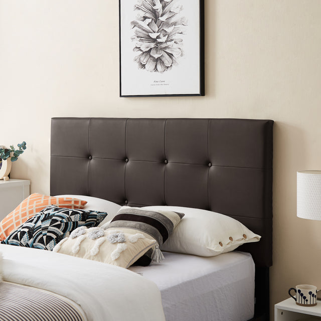 B112 Queen bed PVC cover haedboard with Sponge interlayer. Strong iron frame with high temperature paint