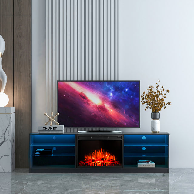 Electric Fireplace TV Console, Black