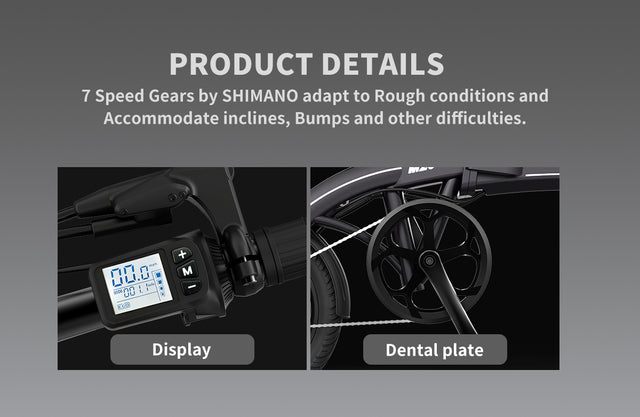 Aostirmotor 14" Electric Bike,350W 7.5Ah/36V E Bike, Lightweight Folding Electric Bicycles for Adult(BLACK)