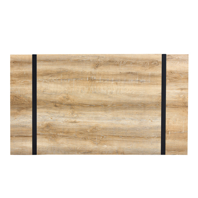 Rustic Industrial Rectangular Wood Dining Table For 4-6 Person, With 1.5" Thick Engineered Wood Tabletop and Black Metal Legs, Writing Desk For Kitchen Dining Living Room, 63" W x 35.4" D x 29.92" H