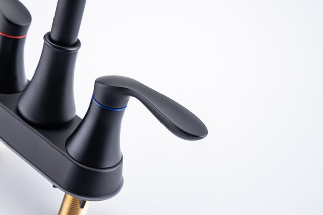 2-Handle Lavatory Faucet Brushed Nickel Bathroom Sink Faucet with Metal Pop-up Drain and Faucet Supply Lines