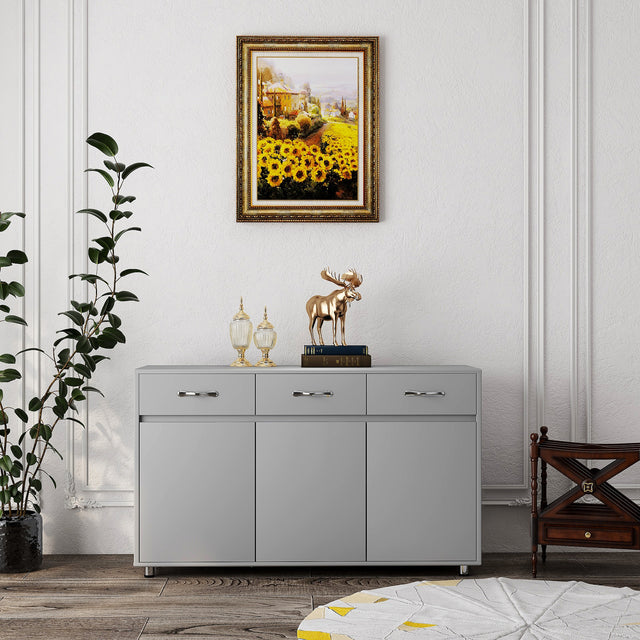 Three Doors Side Table-Grey