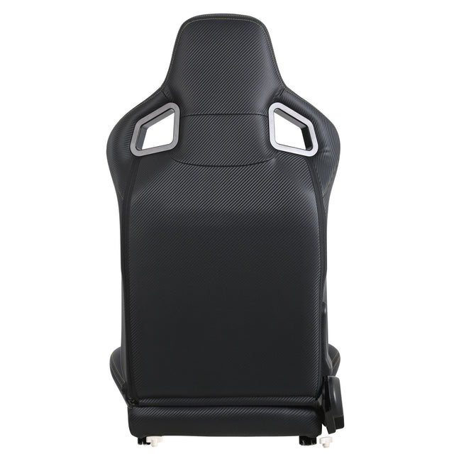 2-Piece Ergonomic Racing Seats with Adjustable Double Slides,PVC Racing Simulator Game Seats,Black