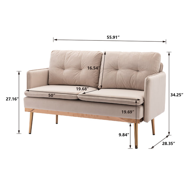 COOLMORE  Velvet  Sofa , Accent sofa .loveseat sofa with Stainless feet