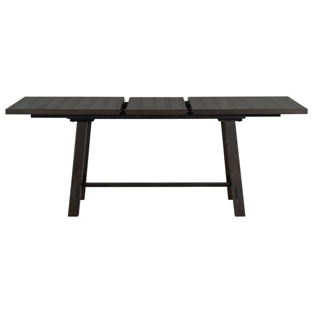 TREXM Retro Style Rectangular Dining Table Wood Extendable Dining Table with 18" Leaf, Seats up to 8 (Espresso)