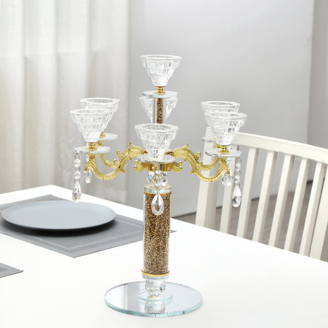 Ambrose Candle Holder with Pendants (Holds 7 Candles)