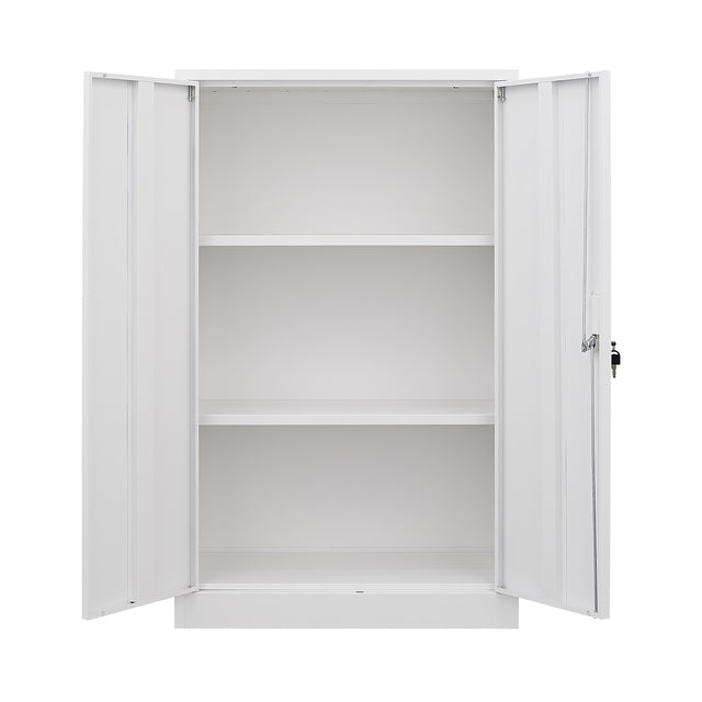Metal Storage Cabinet with Locking Doors and Adjustable Shelf, Folding Filing Storage Cabinet , Folding Storage Locker Cabinet for Home Office,School,Garage, White
